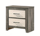 Crown Mark Furniture Rhett 2 Drawer Nightstand in Gray image