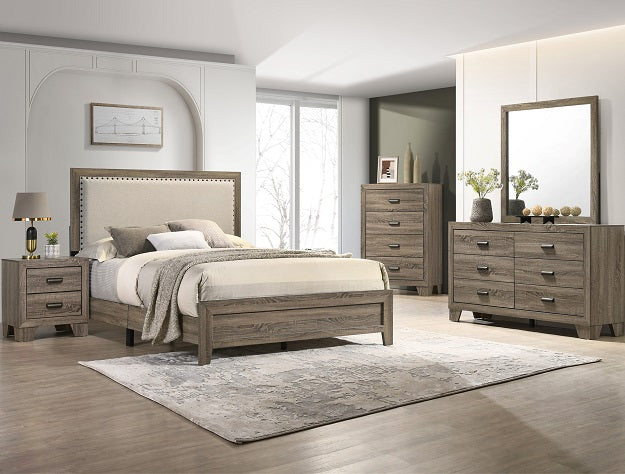 Millie Twin Upholstery Bed One Box -Grey