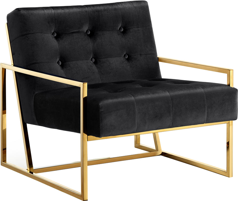 Pierre Black Velvet Accent Chair