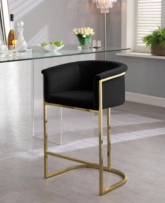 Donatella Black Velvet Stool