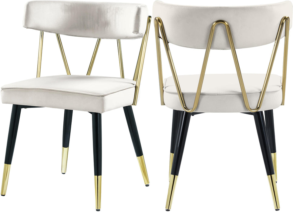 Rheingold Cream Velvet Dining Chair