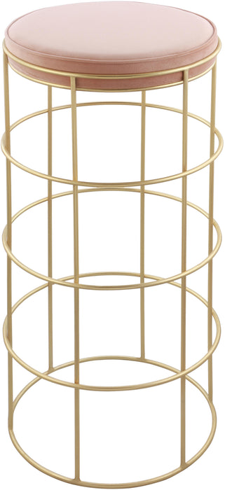 Rebar Pink Velvet Bar Stool
