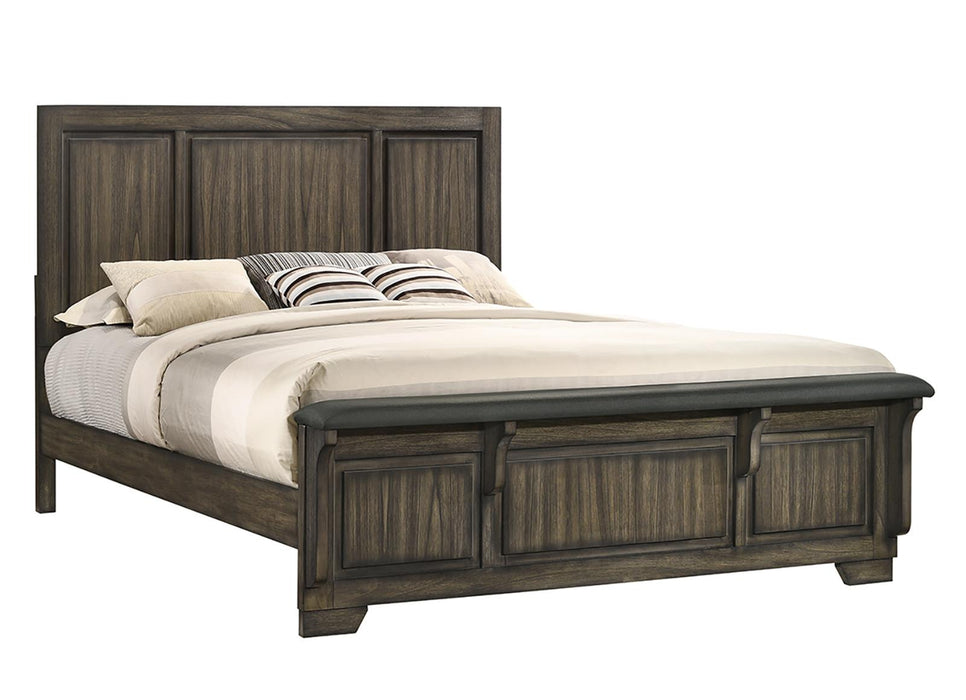 New Classic Furniture Ashland King Panel Bed in Rustic Brown