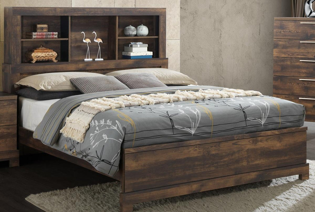 New Classic Furniture Campbell King Bookcase Bed in Ranchero