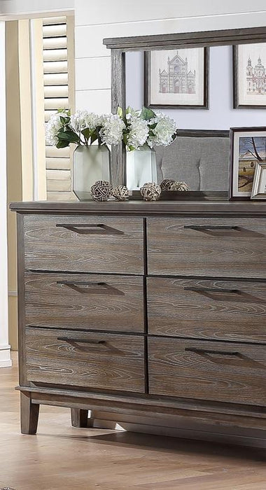 New Classic Furniture Cagney Mirror in Vintage Gray