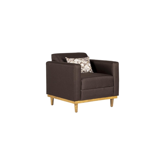 AIDEN CHAIR W/1 THROW PILLOW-CHOCOLATE