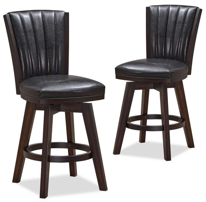 ASTIN 24" SWIVEL COUNTER STOOL-BLACK/CHERRY