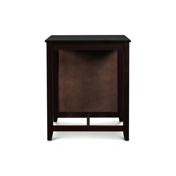 GIA 30" COUNTER TABLE W/2 CHAIRS & STG SHELF-EBONY