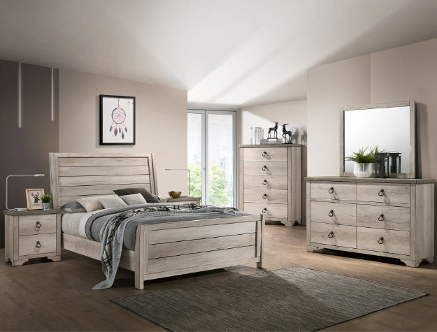 Crown Mark Patterson Nightstand In Driftwood Grey