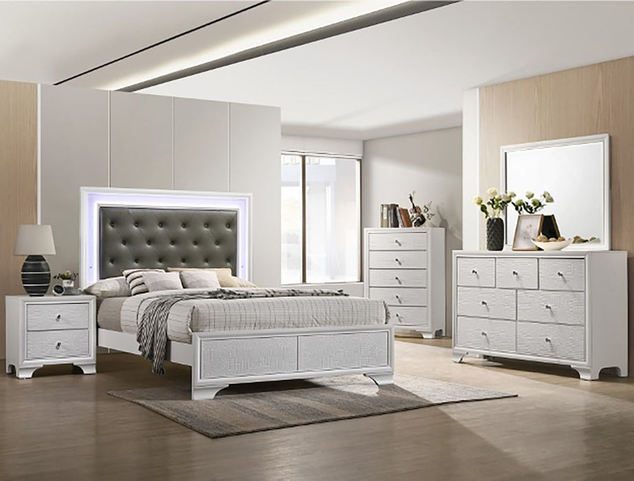 Crown Mark Furniture Lyssa 2 Drawer Nightstand In White