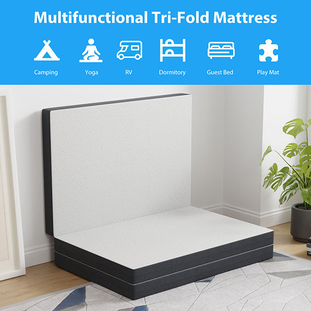 Hollyhock 3" Twin Tri-Fold Memory Foam Topper